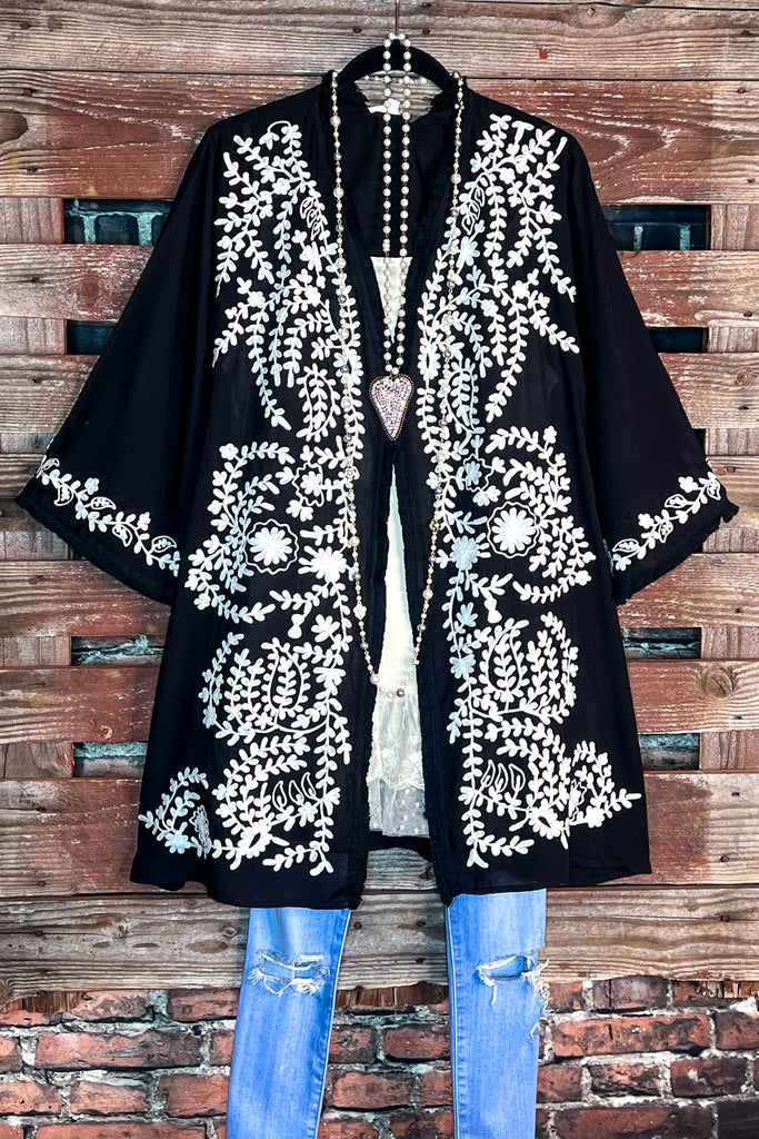 6-8 Size Floral Embroidered Jacket in Black-------Sale