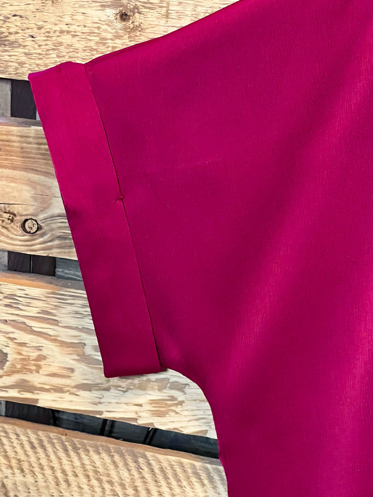 Light Of My Life Burgundy Satin Blouse-------Sale