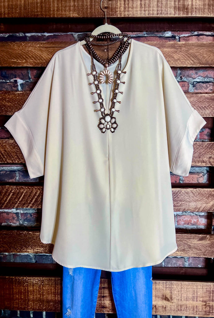 GOING OUT IN THE CITY BEIGE TUNIC