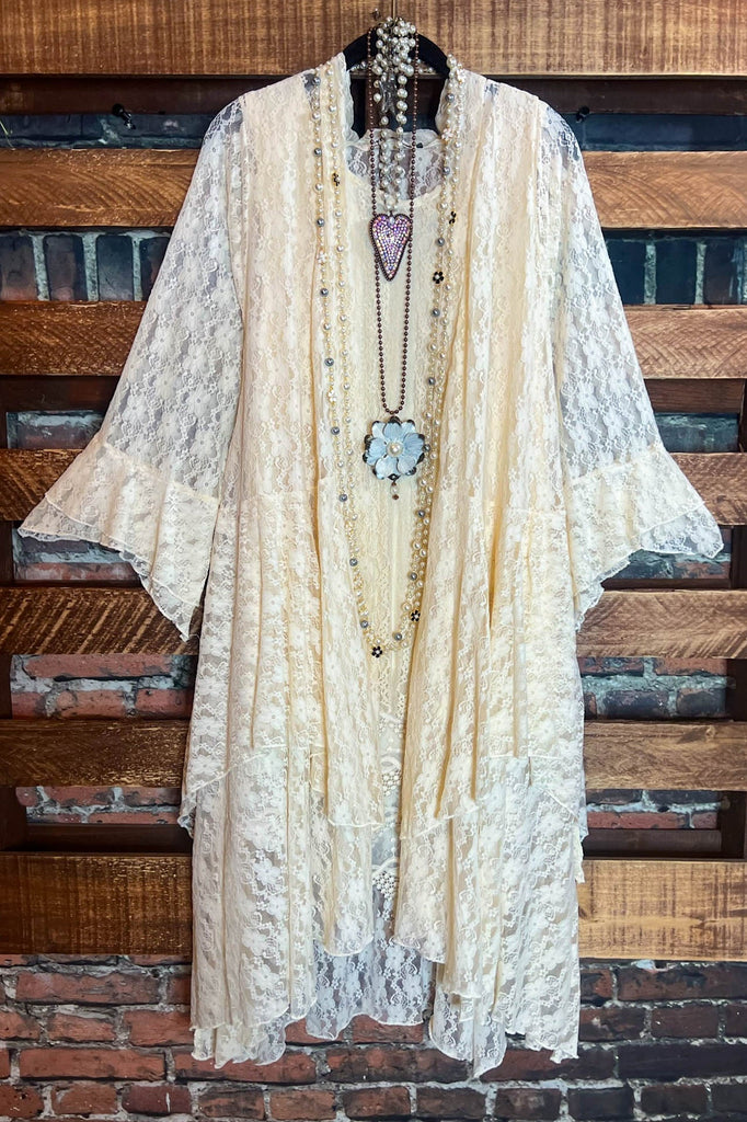 Lovely Days Vintage -Inspired Beige Lace Jacket Cardigan