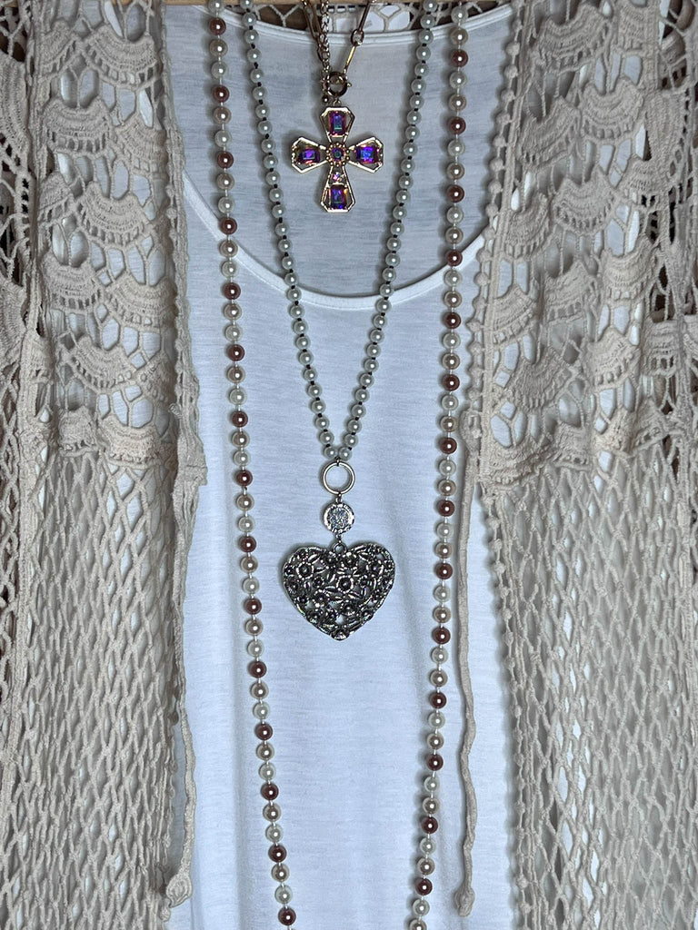 LOVELY DAYS CROCHET CARDIGAN IN BEIGE NATURAL