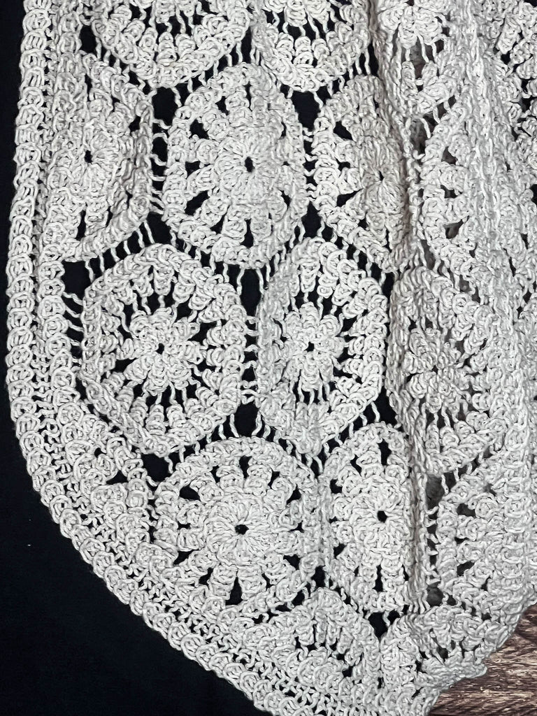 A LOVE THAT WILL LAST FOREVER 100% COTTON CROCHET CARDIGAN BEIGE NATURAL