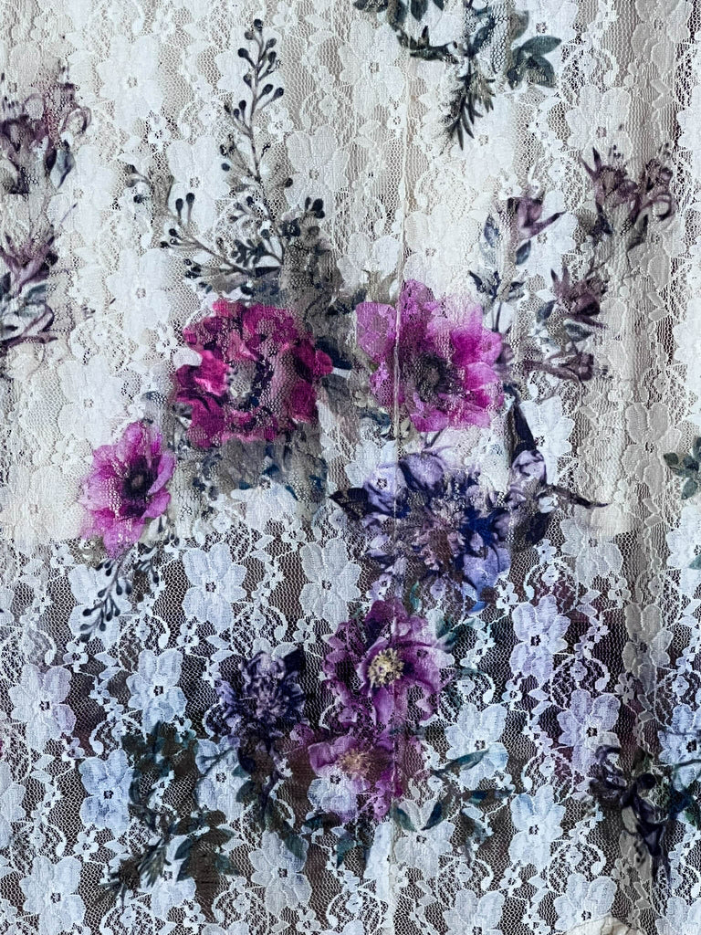 LIKE AN ENCHANTED DREAM FAB FLORAL DRESS-TUNIC IN BEIGE & MULTI-COLOR