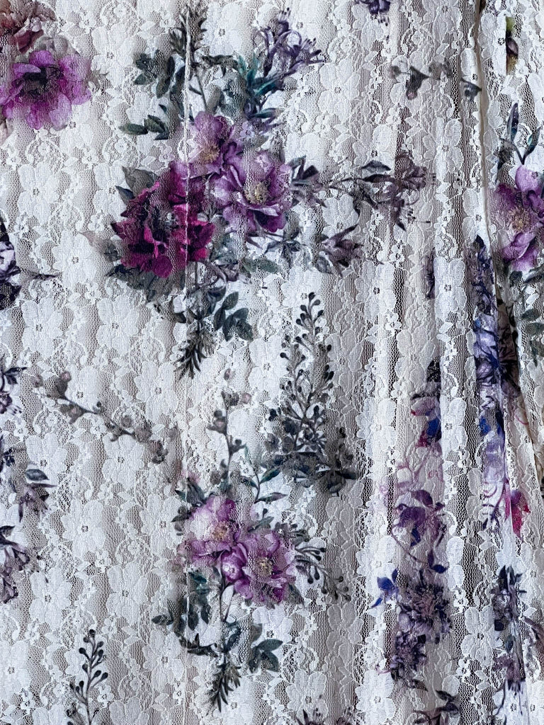 LIKE AN ENCHANTED DREAM FAB FLORAL DRESS-TUNIC IN BEIGE & MULTI-COLOR