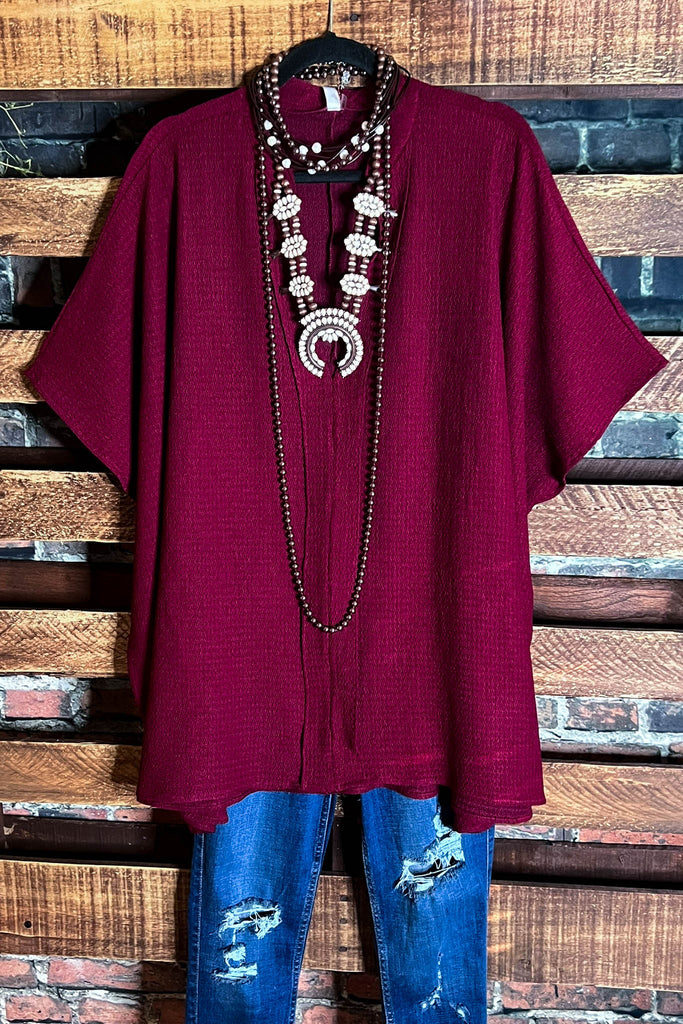 DOWNTOWN EASY LOOK WINE COMFY TUNIC