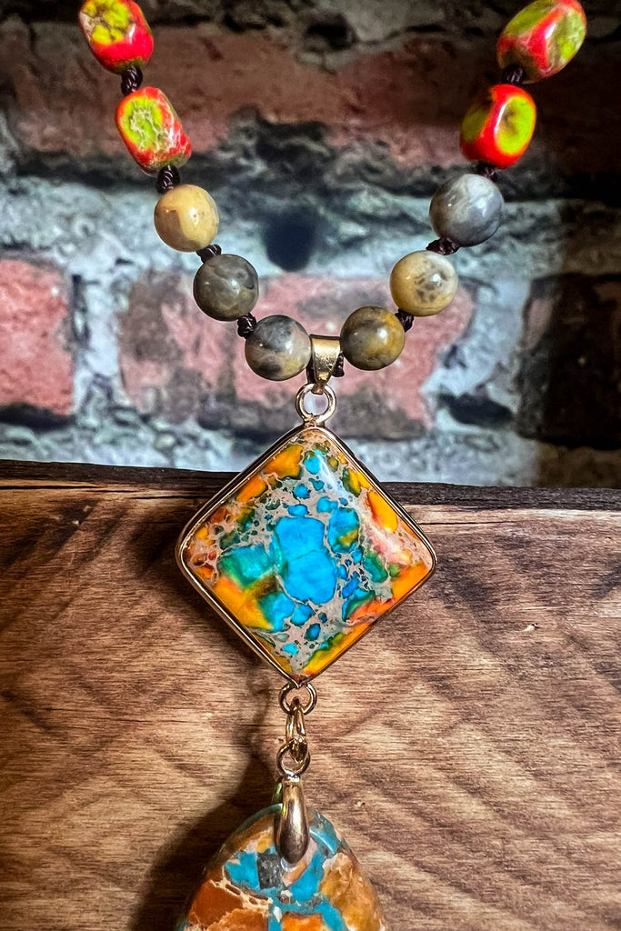 Bali Dream Sea Multi-Color Natural Stone Necklace