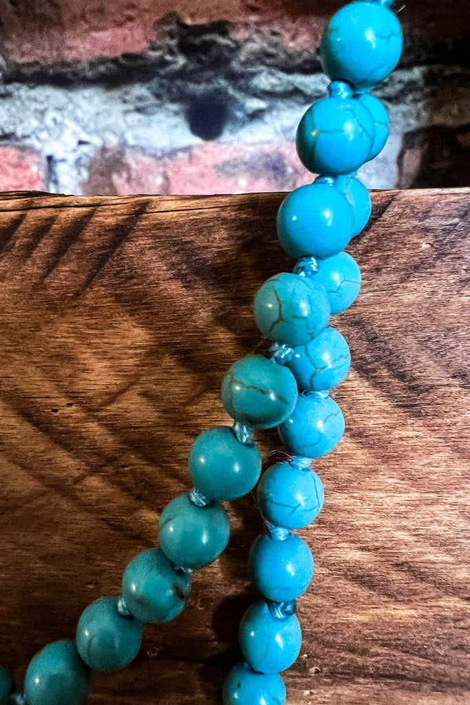 BLUE MOON TURQUOISE LONG LAYERED NATURAL STONE SET