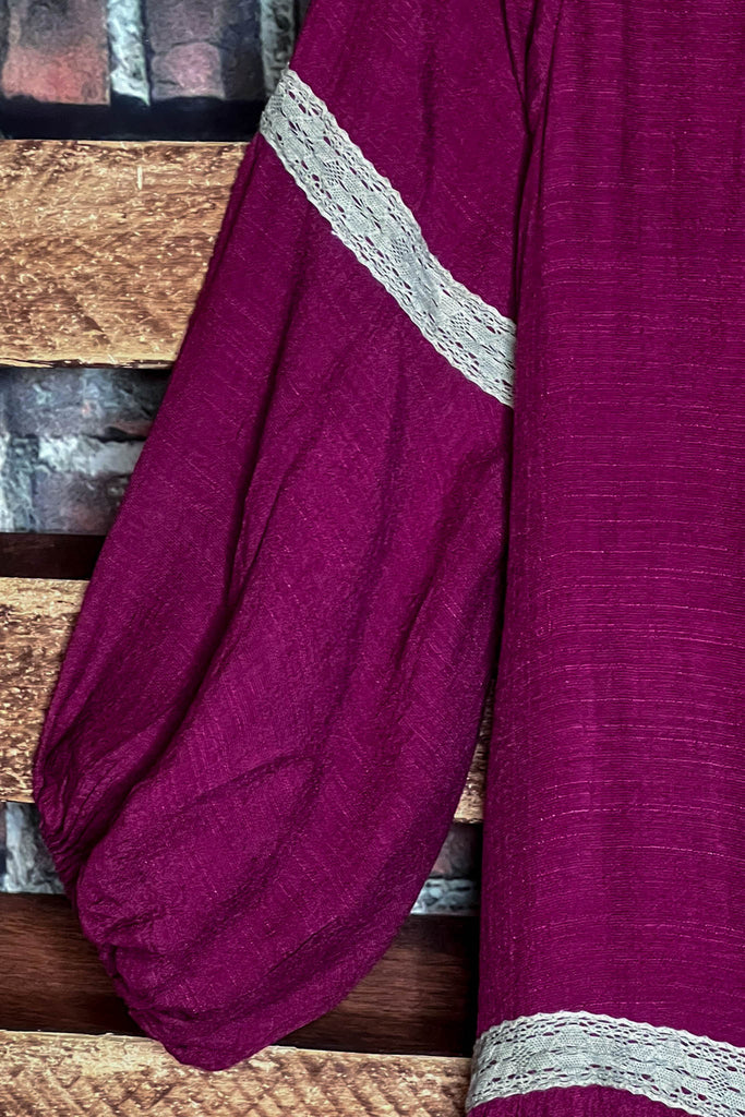14-26 Size - Weekend Boho Comfy Swing Dress in Crimson----------Sale