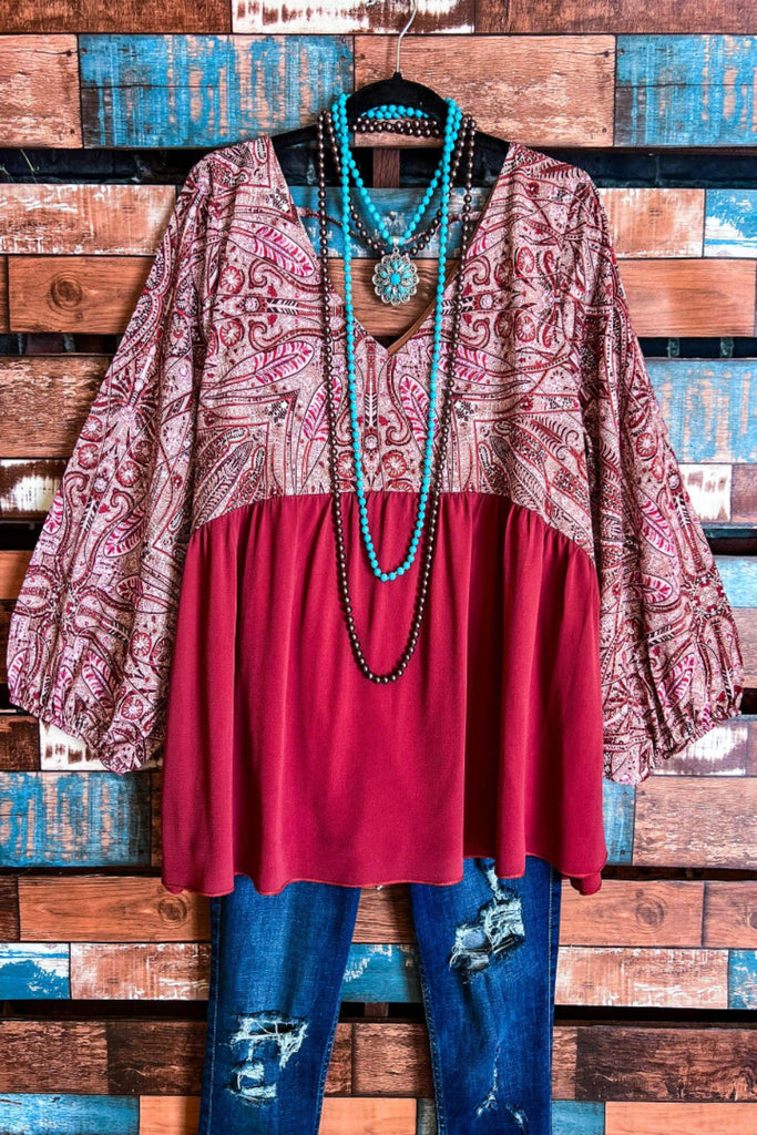 12-24 Size -Top in Rust & Multi --------Sale
