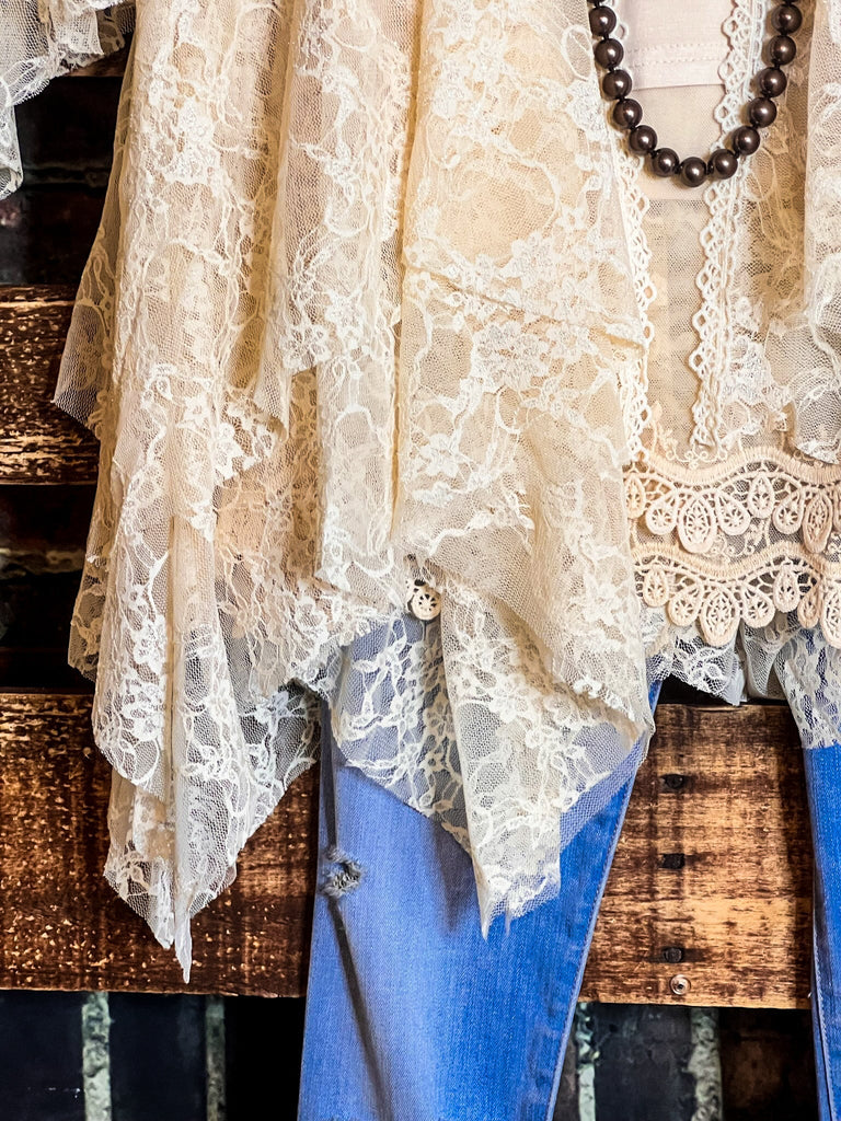 Something Magical Beige Natural Beige Lace jacket Cardigan