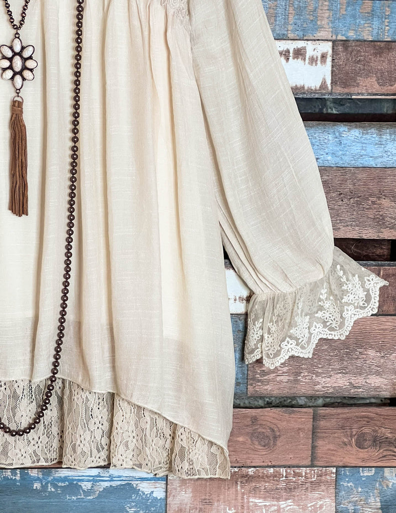CITY OF LOVE BEIGE EMBELLISHED TUNIC