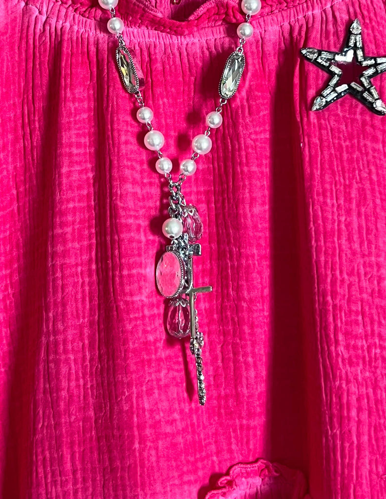 ALL THE PRETTY THINGS 100% COTTON DRESS IN STRAWBERRY PINK