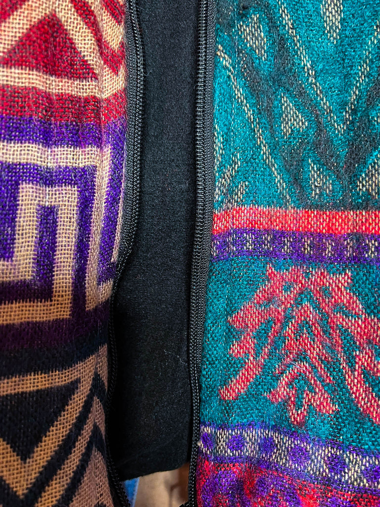 6-12 One Size - Hoodie Quilted Knit Jacket in Blue, Purple & Multi------Sale