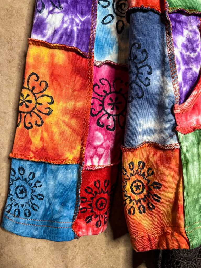 The Journey Begins 100% Cotton Patchwork Hooded Jacket Multi-Color