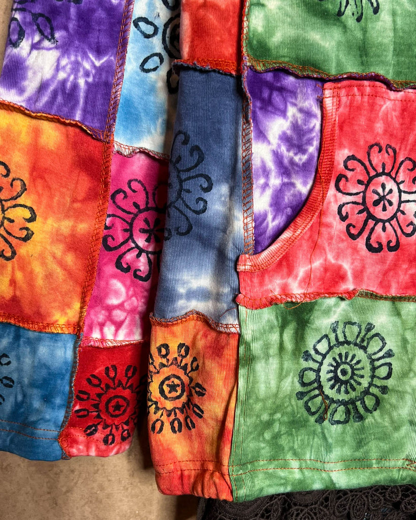 The Journey Begins 100% Cotton Patchwork Hooded Jacket Multi-Color