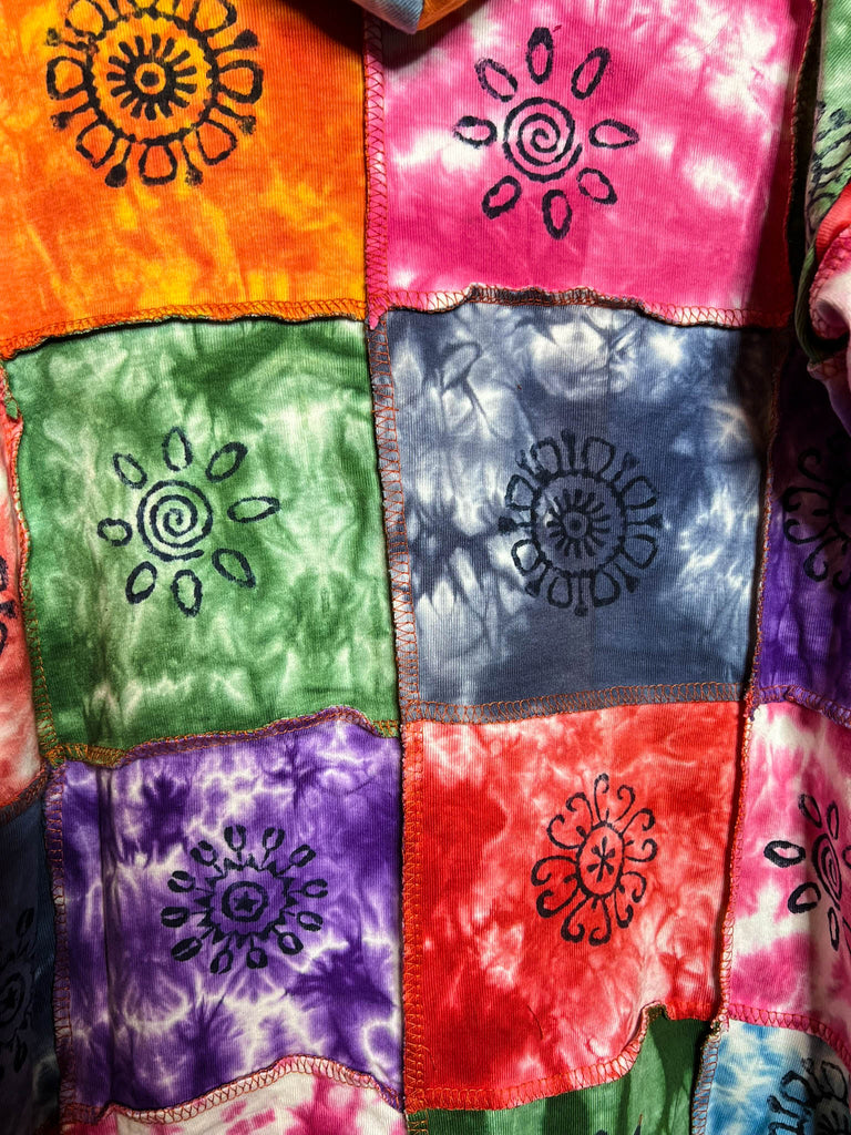 The Journey Begins 100% Cotton Patchwork Hooded Jacket Multi-Color