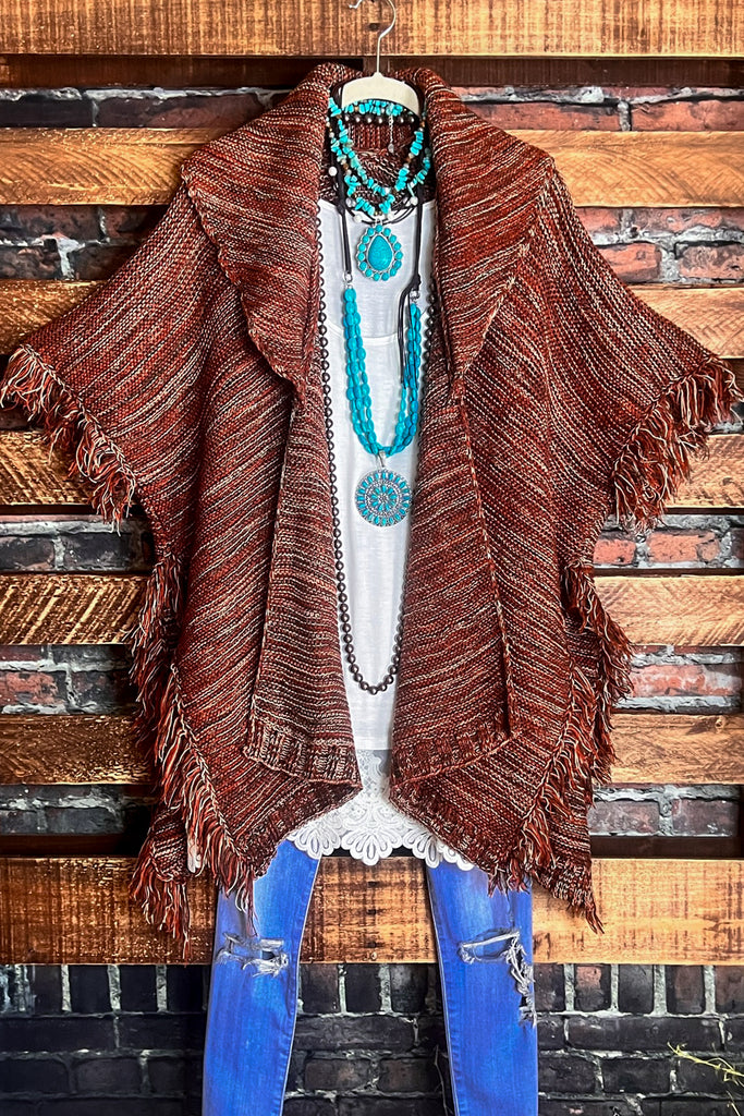 COZY UP RUSTIC BEAUTY SWEATER IN BROWN RUST