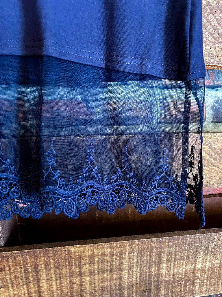 A Timeless Touch Navy Blue Lace Extender Top