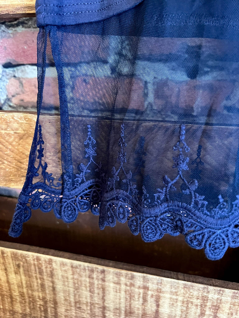 A Timeless Touch Navy Blue Lace Extender Top