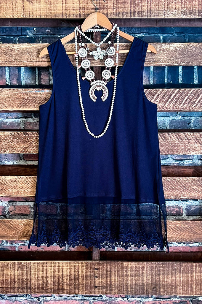 A Timeless Touch Navy Blue Lace Extender Top