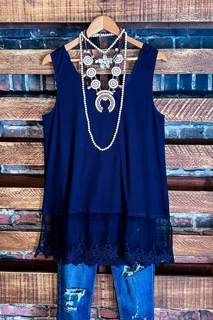 A Timeless Touch Navy Blue Lace Extender Top