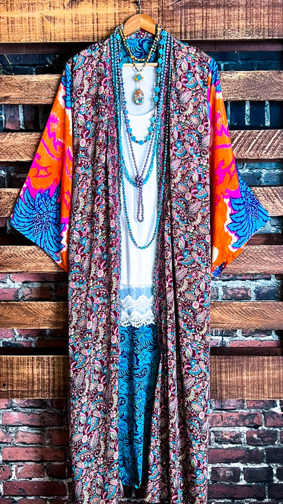 CACTUS FIESTA MULTICOLOR LIGHTWEIGHT KIMONO DUSTER