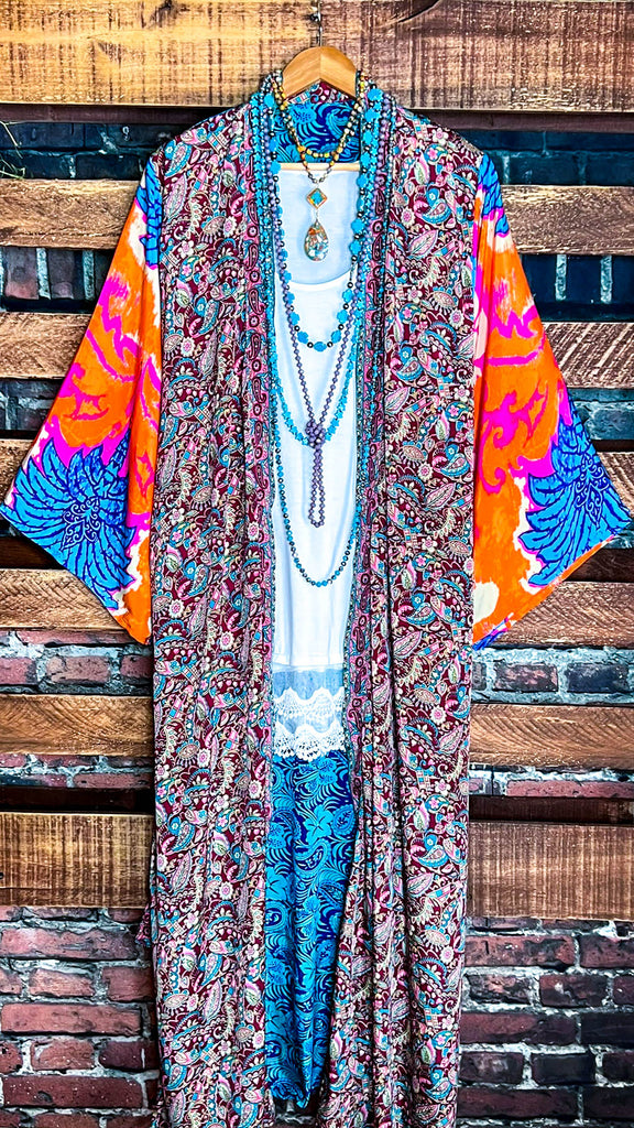 CACTUS FIESTA MULTICOLOR LIGHTWEIGHT KIMONO DUSTER