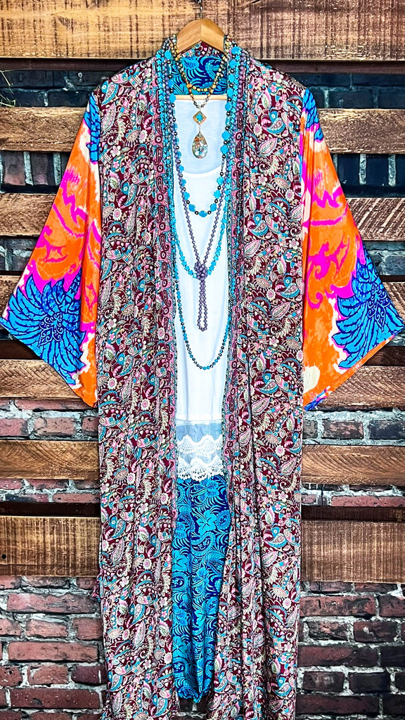 CACTUS FIESTA MULTICOLOR LIGHTWEIGHT KIMONO DUSTER