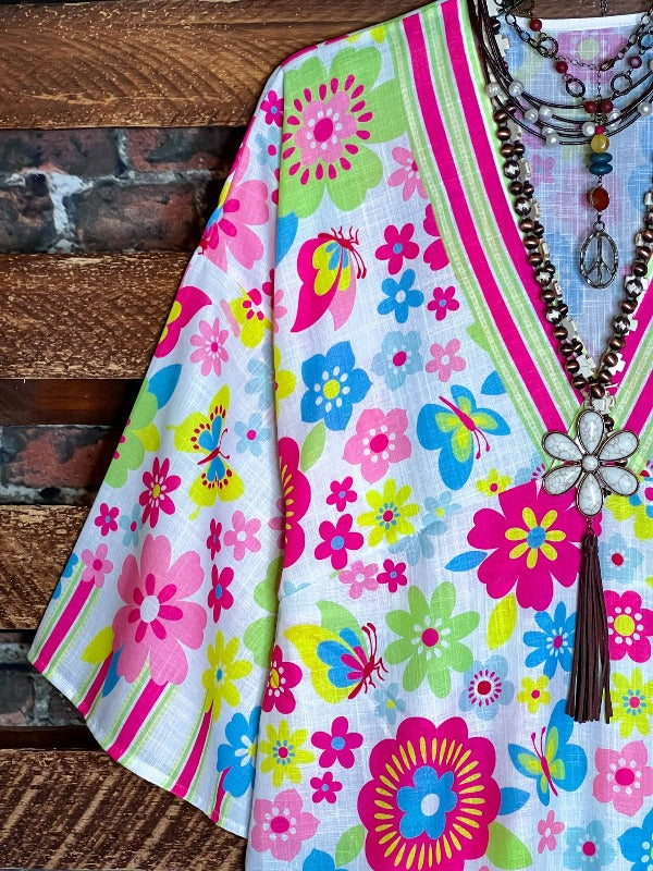 PARADISE BLOOM DRESS IN FLORAL MULTI- COLOR-------SALE