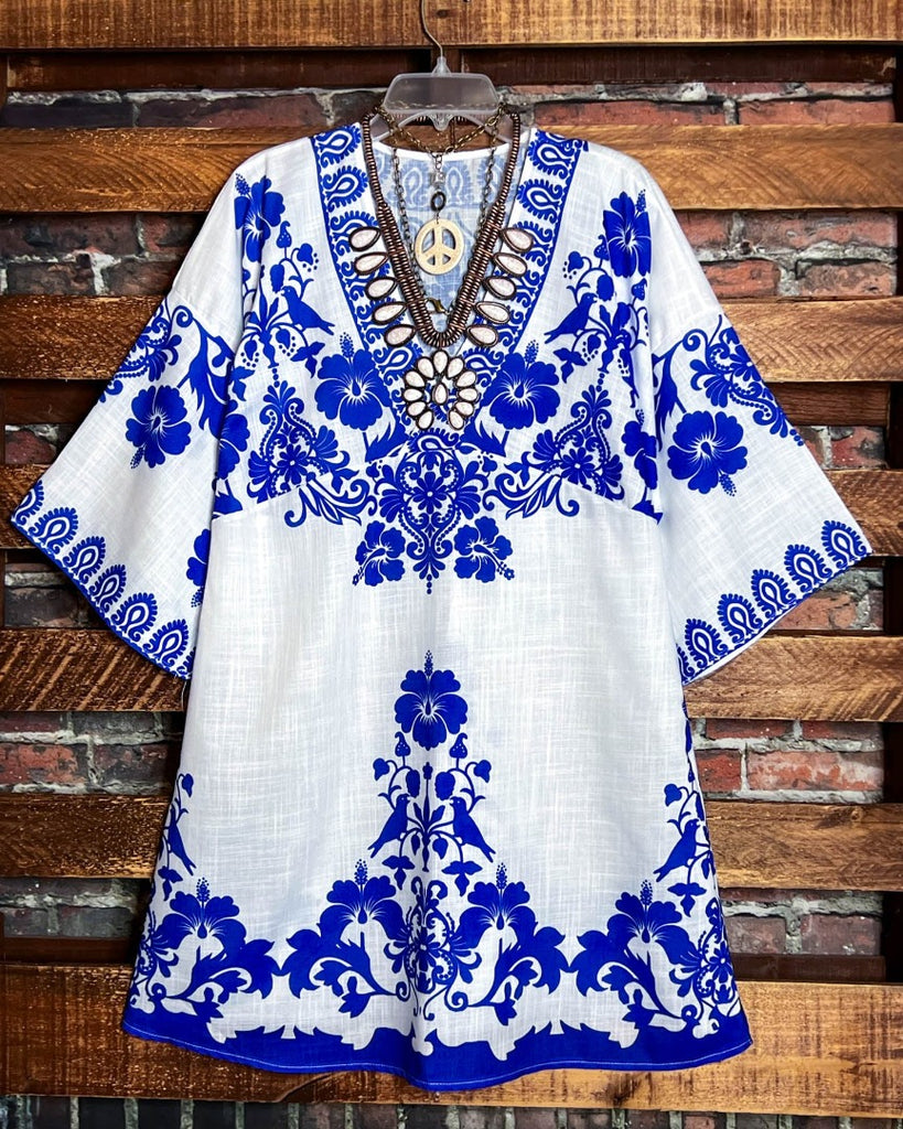 6-18 Size - Indigo Spirit Floral Tunic --------Sale