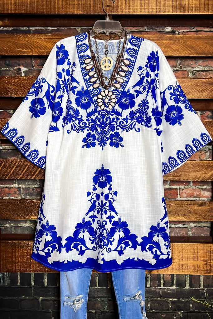 6-18 Size - Indigo Spirit Floral Tunic --------Sale