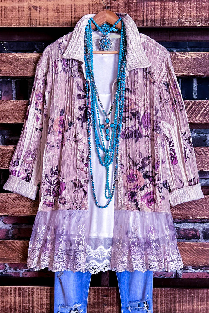 ENCHANTING GARDEN OF LOVE FLORAL LACE JACKET IN MULTI-COLOR