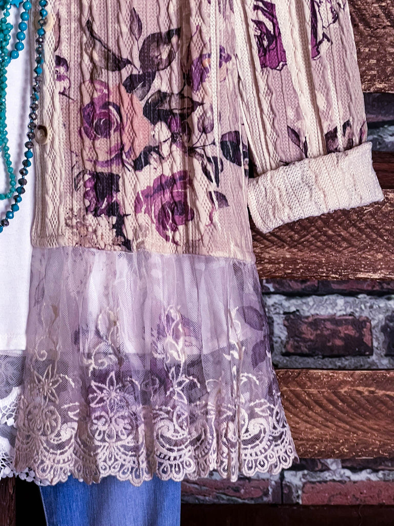 ENCHANTING GARDEN OF LOVE FLORAL LACE JACKET IN MULTI-COLOR