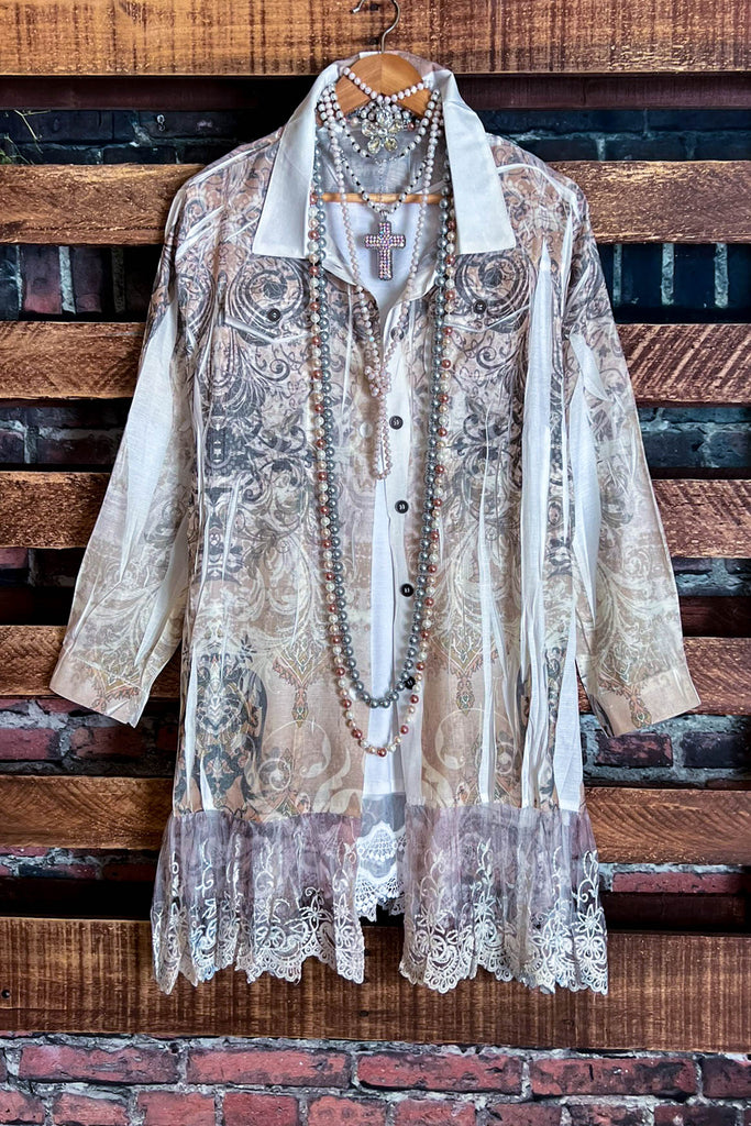 Easy to Admire Charm Fab Jacket in Ivory & Taupe