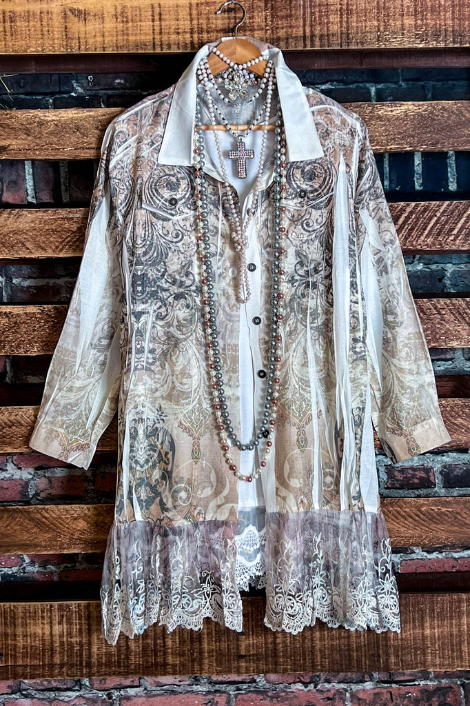 Easy to Admire Charm Fab Jacket in Ivory & Taupe