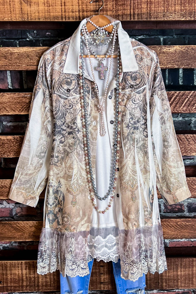 WONDERFUL FEELING SHIRT JACKET IVORY TAUPE