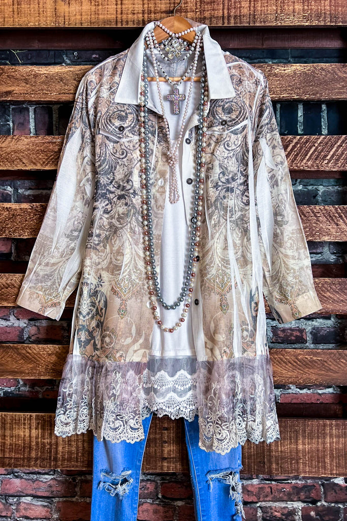 Easy to Admire Charm Fab Jacket in Ivory & Taupe