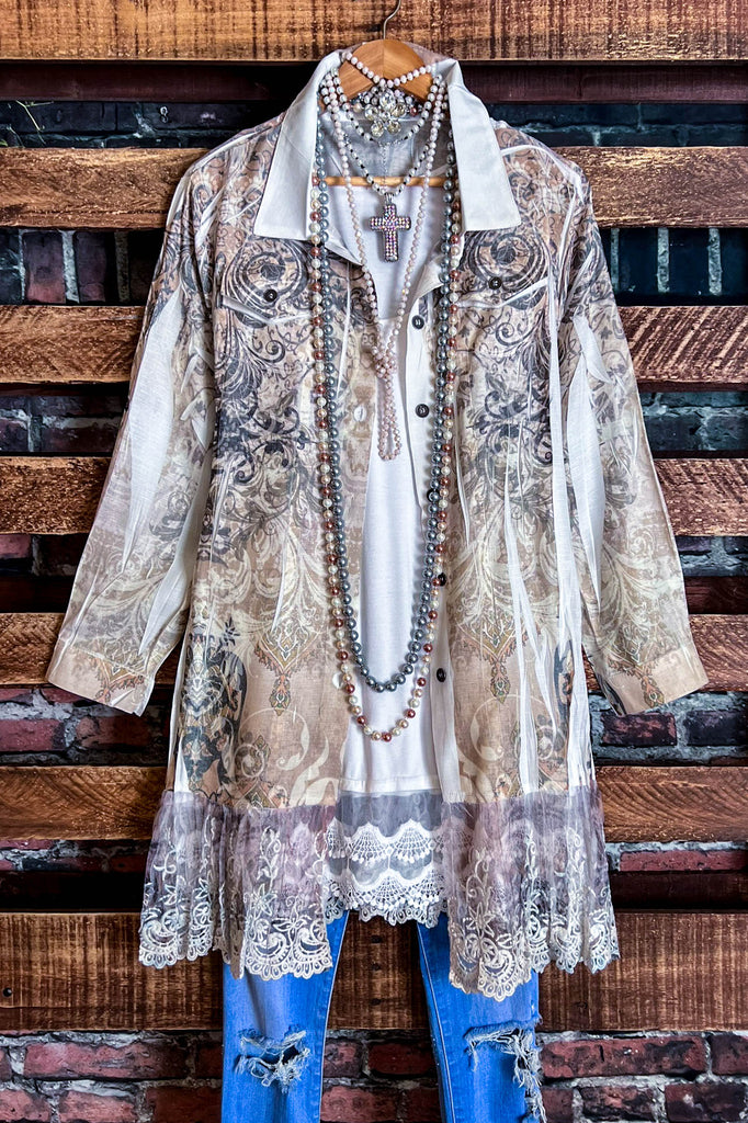 WONDERFUL FEELING SHIRT JACKET IVORY TAUPE