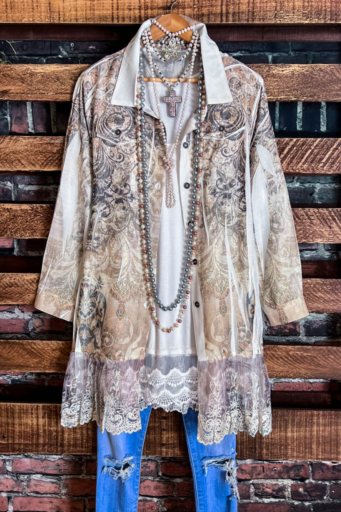 WONDERFUL FEELING SHIRT JACKET IVORY TAUPE