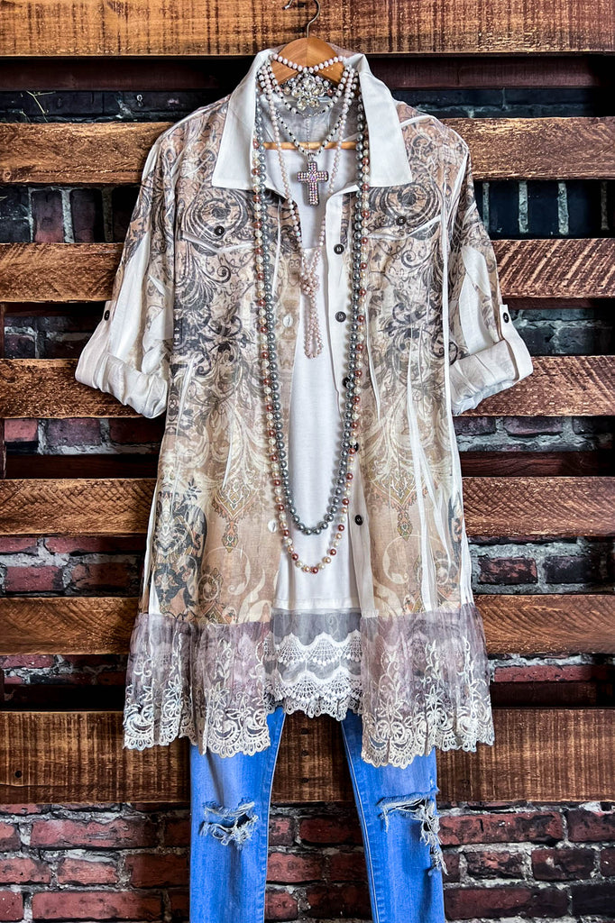 Easy to Admire Charm Fab Jacket in Ivory & Taupe