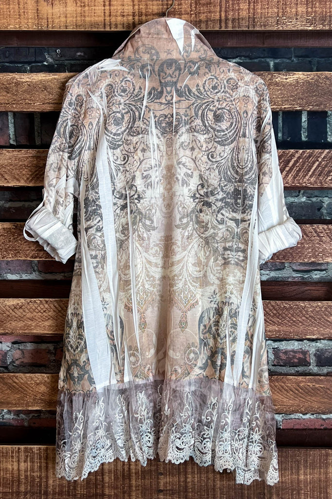 WONDERFUL FEELING SHIRT JACKET IVORY TAUPE