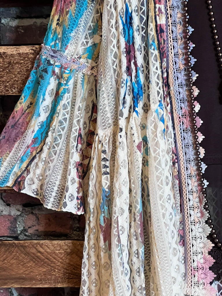 Nashville Diva Teal Lace Cardigan Duster