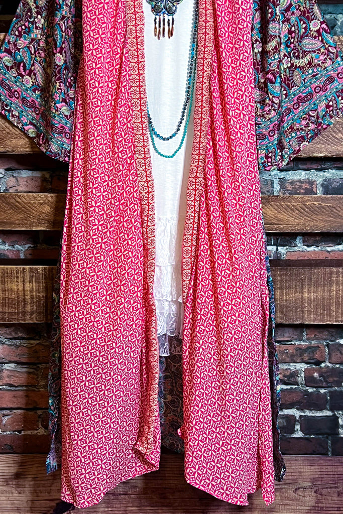 BON VOYAGE LIGHTWEIGHT KIMONO DUSTER MULTI-COLOR