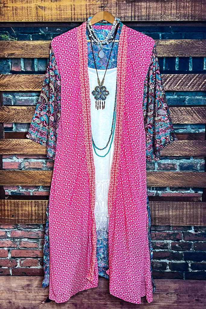 BON VOYAGE LIGHTWEIGHT KIMONO DUSTER MULTI-COLOR