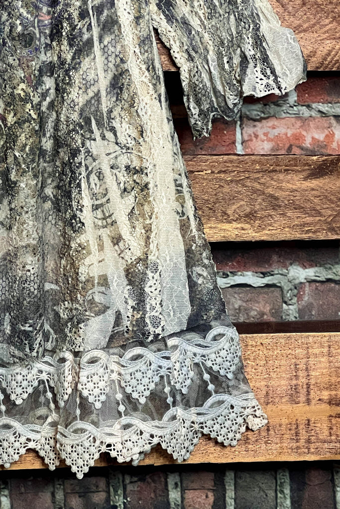 SANDALWOOD STUNNING LACE DRESS TUNIC MOCHA & TAUPE OLIVE