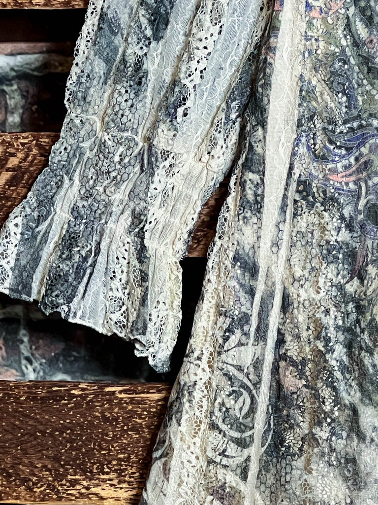 SANDALWOOD STUNNING LACE DRESS TUNIC MOCHA & TAUPE OLIVE