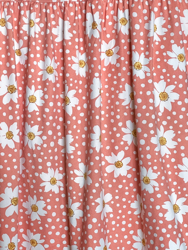 DAISY BLOOMS BABYDOLL TOP IN CORAL BLUSH & FLORAL
