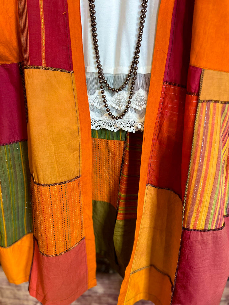The Power of Joy Boho Patchwork Kimono Multi-Color
