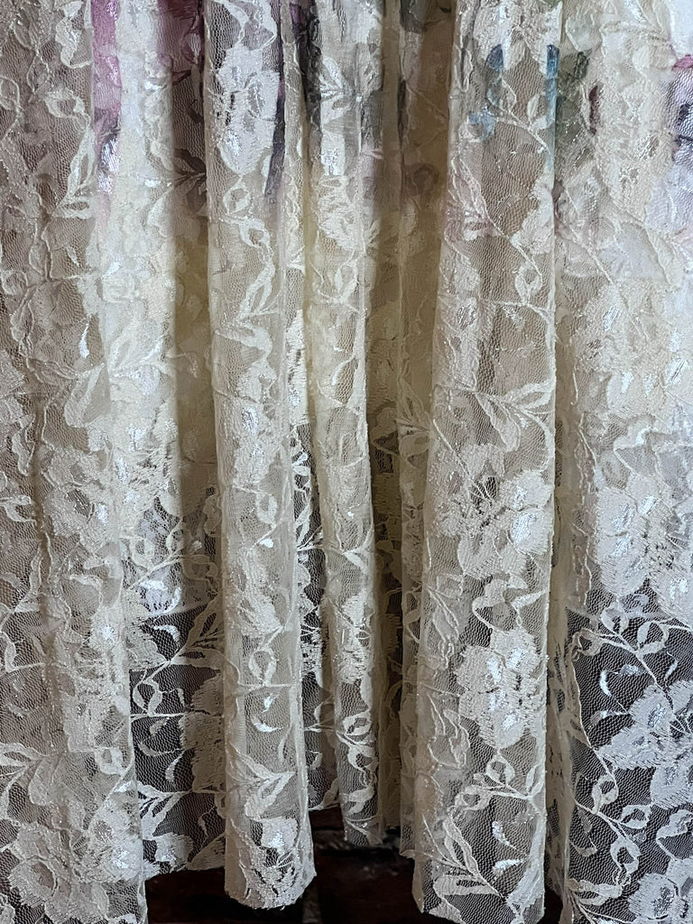 MAGNOLIA BLOSSOM LACE JACKET CARDIGAN IN BEIGE & MULTI-COLOR