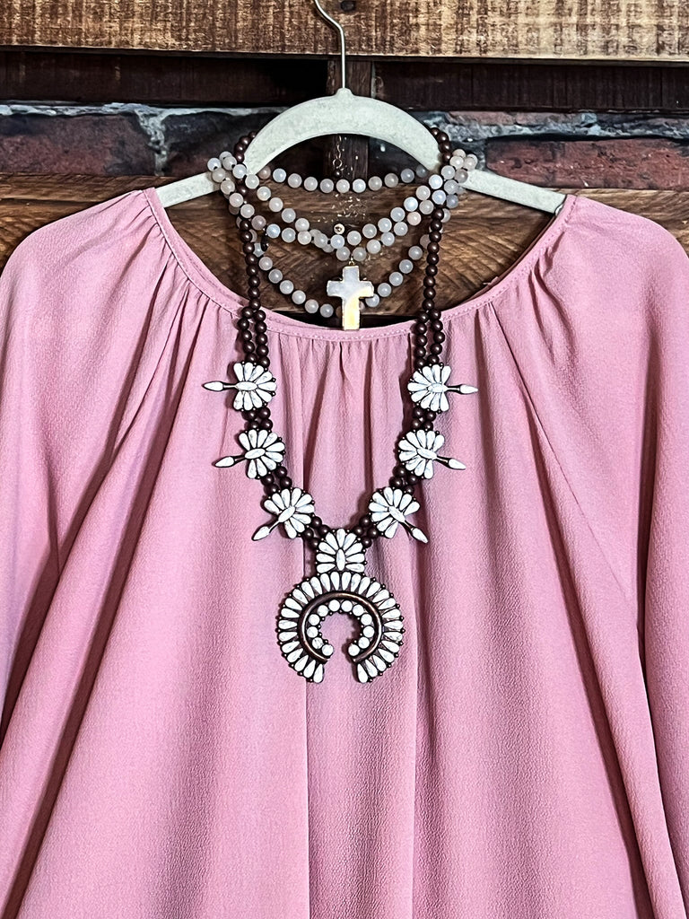 YOU FOUND MY HEART VINTAGE PINK MAUVE BLOUSE